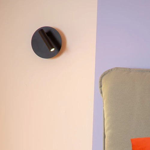 Lucide JOLIJN - Lampe de chevet / Applique mural Rechargeable - Batterie/Piles - Ø 10,2 cm - LED - 1x2W 3000K - Magnétique - Noir - ambiance 1